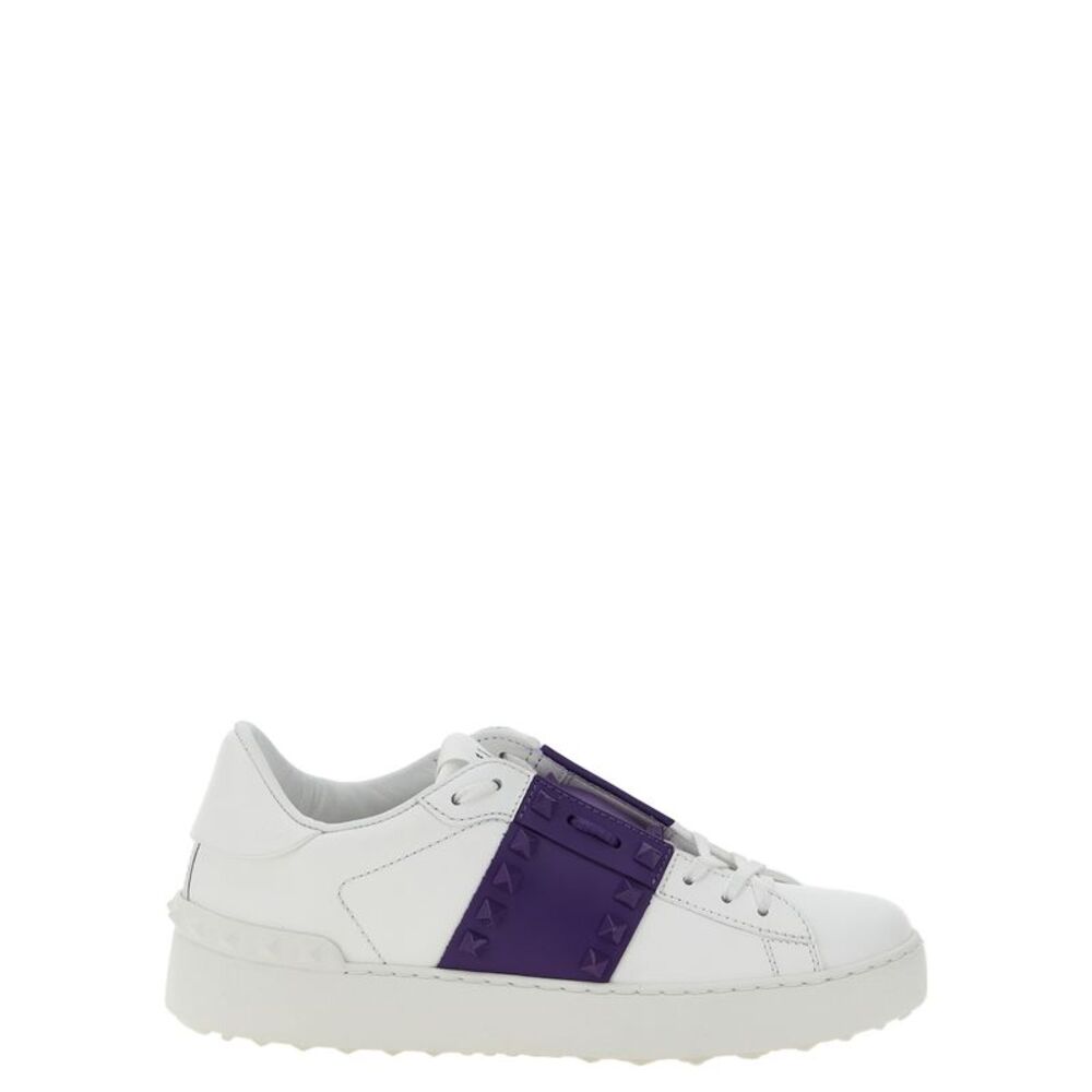 Valentino Garavani Purple Calfskin Low Top Women's Sneakers
